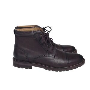Florsheim Fanway Mens Leather Cap Toe Brogue Boots 11874-215 Size 9.5 D